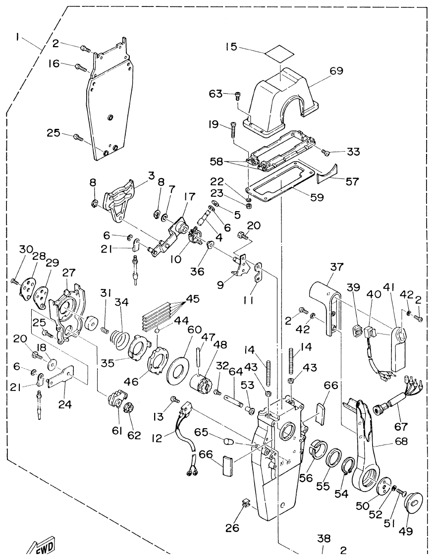 Yamaha DE-DHD6U3 REMOTE CONTROL ASSY 2 parts diagram